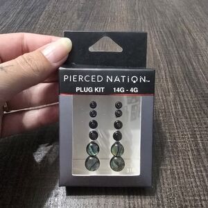 New Pierced Nation Plug Kit Black and Green 14G-4G